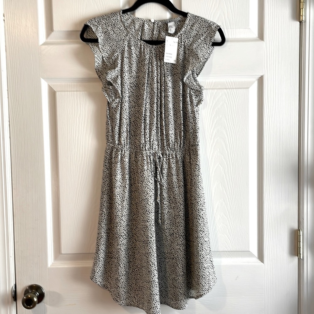 H&M Black and White Drawstring Dress - size 4 NWT